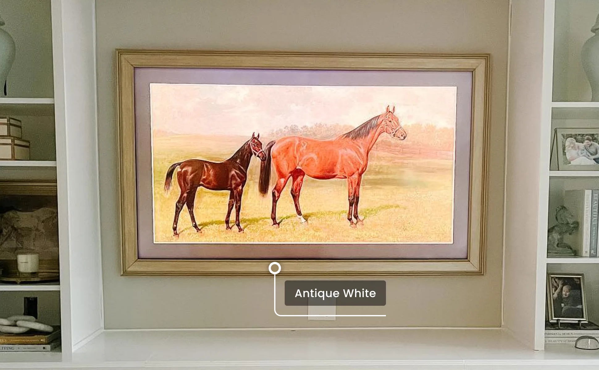 The Timeless Warmth of Antique White: How Deco TV Frames Harmonize with Samsung's The Frame and The Frame Pro TVs
