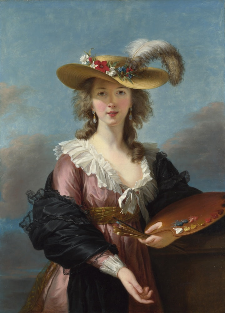 In Self-portrait in a Straw Hat, Elisabeth-Louise Vigée-Lebrun uses chiaroscuro to highlight her neck and force us to regard her face.
