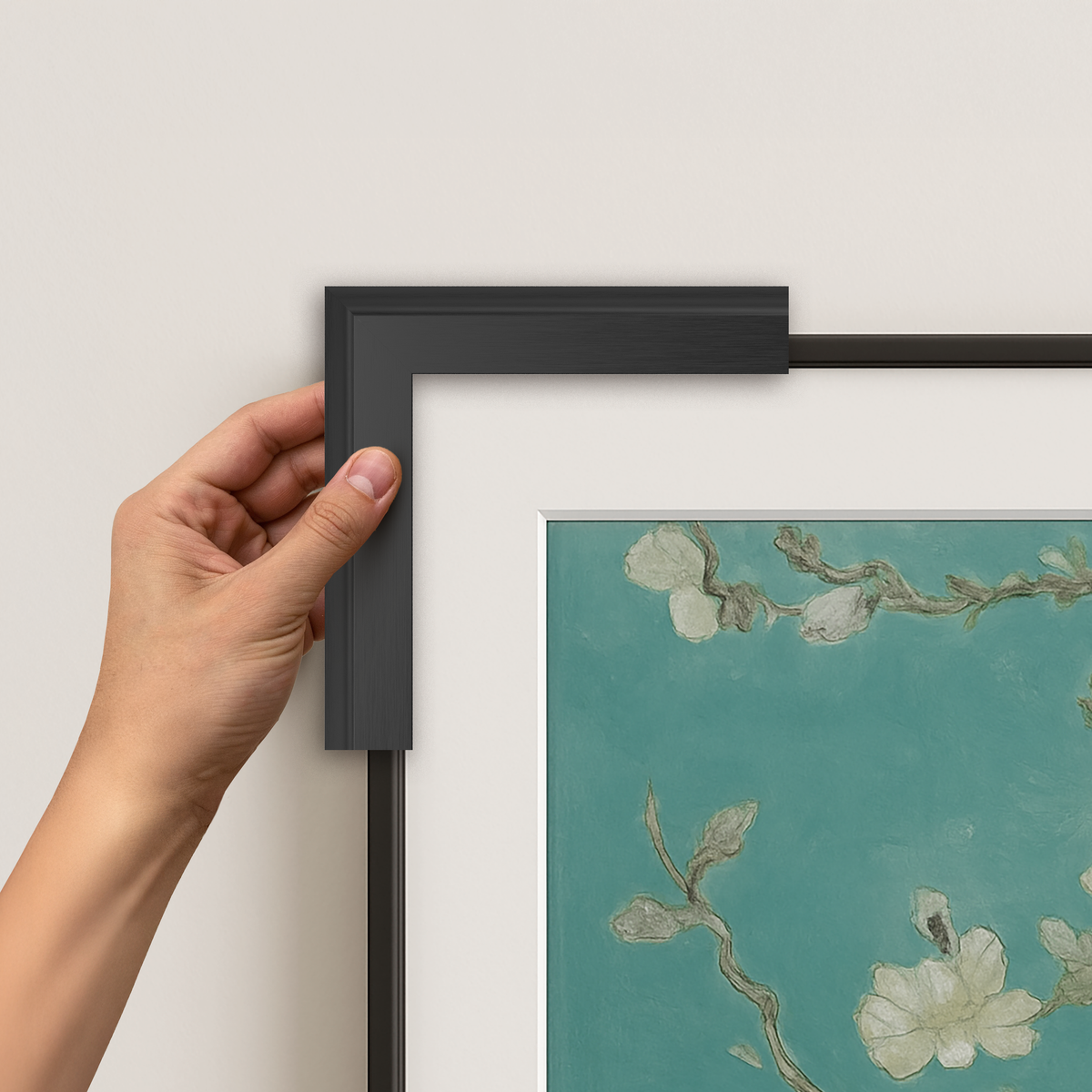 Anodized Black - Alloy Scoop Samsung Frame TV Bezel