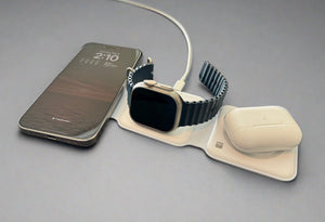 Foldable 3-in-1 Wireless Charger with Magnetic Phone, Watch, and Headphone Charging