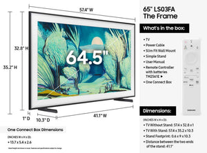 65" Samsung The Frame / QLED 4K Art Mode Samsung Vision AI Smart TV (2025)