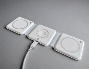 Foldable 3-in-1 Wireless Charger with Magnetic Phone, Watch, and Headphone Charging