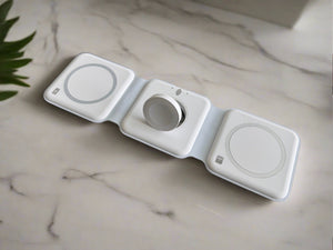 Foldable 3-in-1 Wireless Charger with Magnetic Phone, Watch, and Headphone Charging