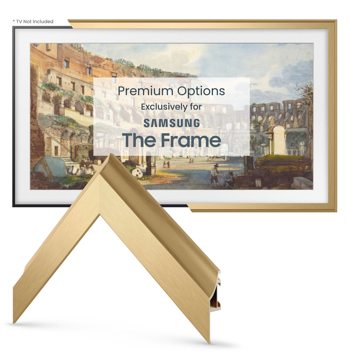 Pale Gold - Alloy Scoop Samsung Frame TV Bezel