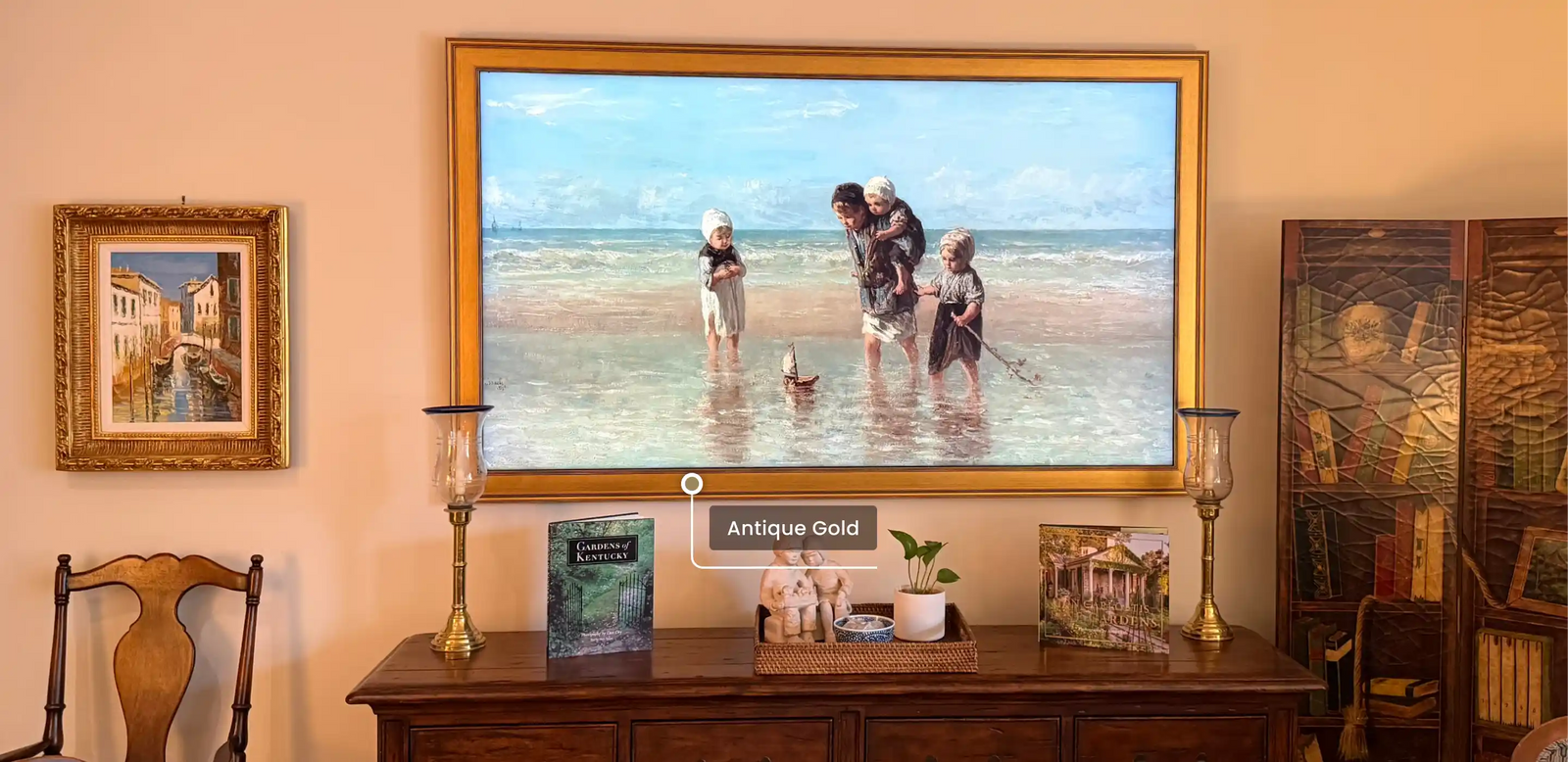 The Timeless Warmth of Antique Gold: How Deco Frames Harmonize with Samsung The Frame and The Frame Pro TVs