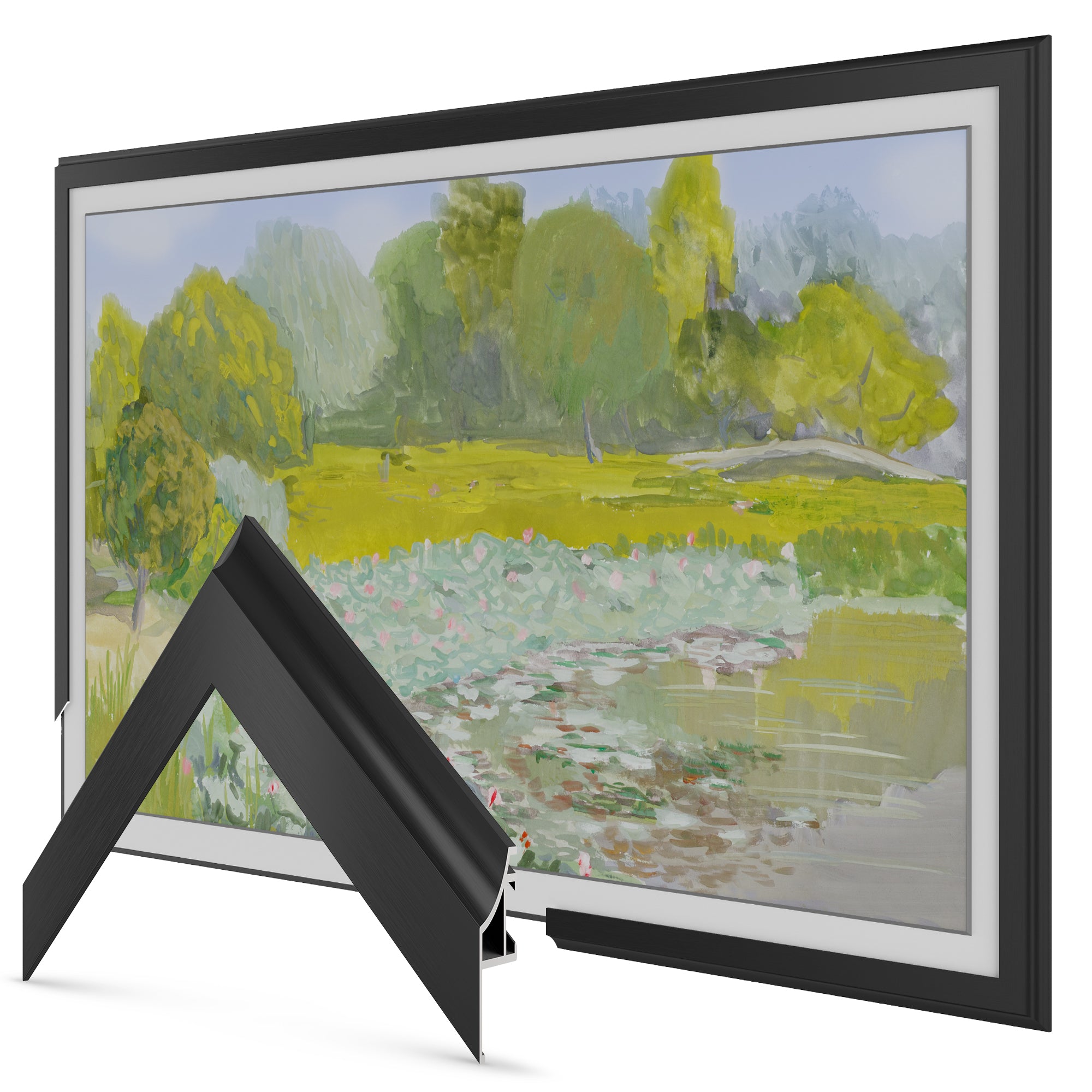 Anodized Black - Alloy Scoop Samsung Frame TV Bezel