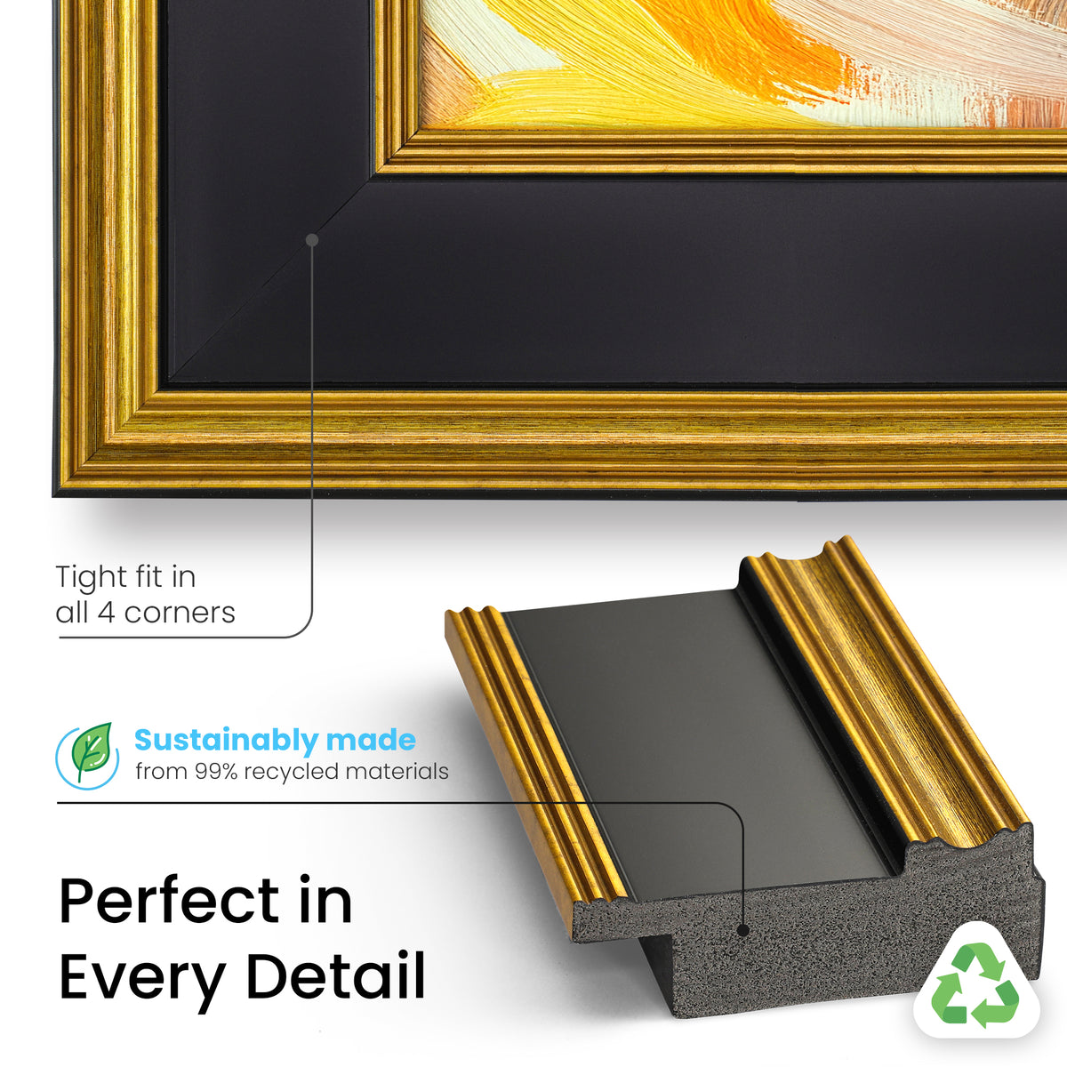 Deco TV Frames Samsung the Frame TV Antique Gold and Black
