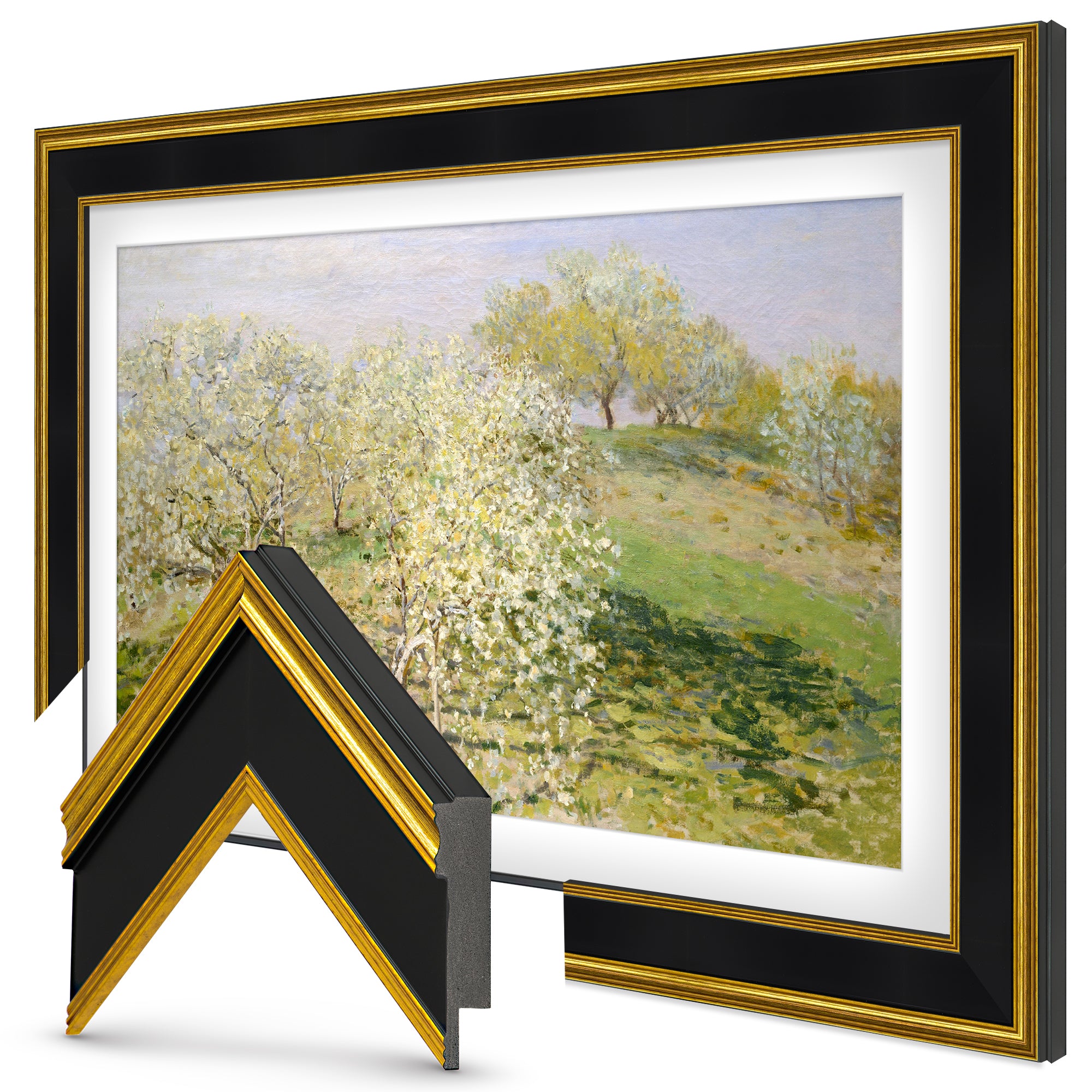 Oro antiguo y negro.