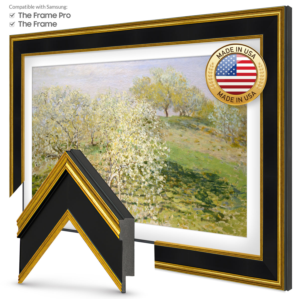 Deco TV Frames Samsung the Frame TV Antique Gold and Black
