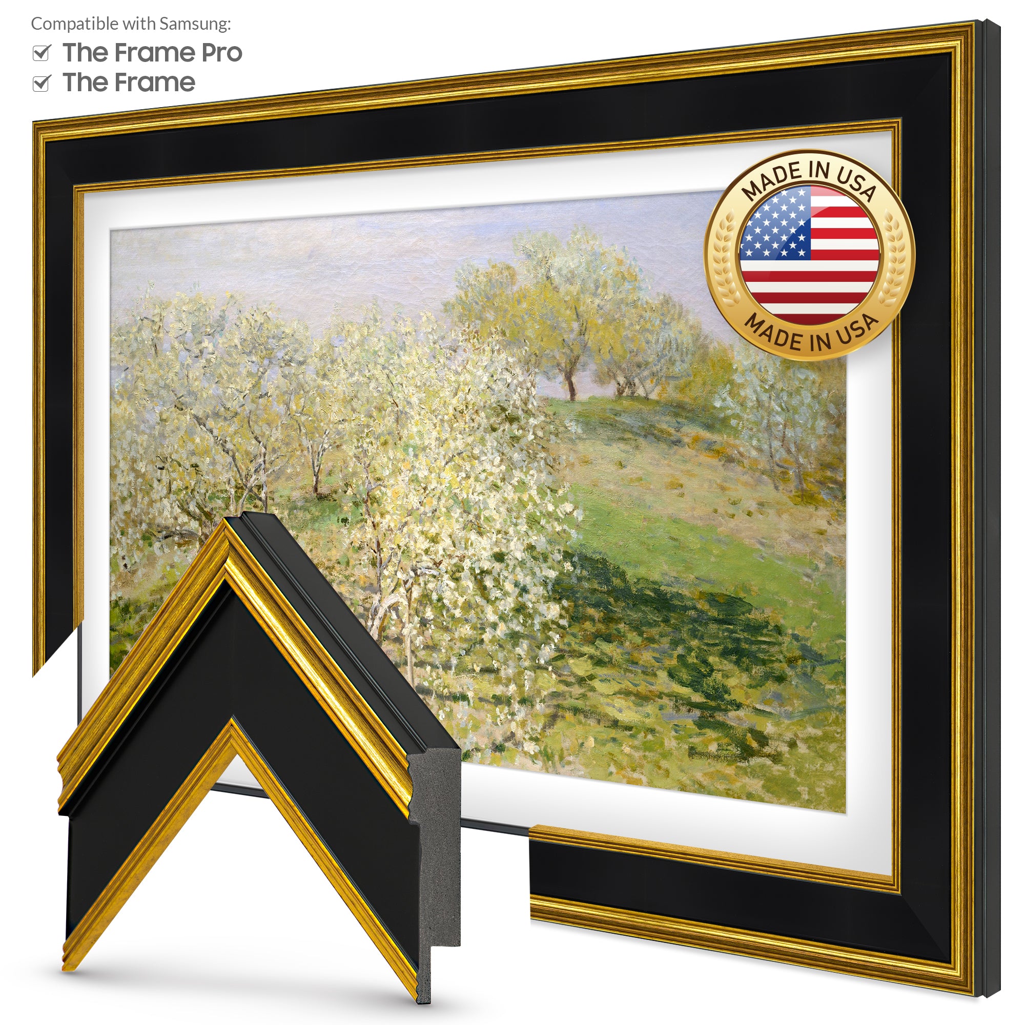 Deco TV Frames Samsung the Frame TV Antique Gold and Black