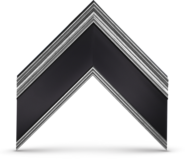 Silver & Black Frame for Samsung The Frame TV | Deco TV Frames