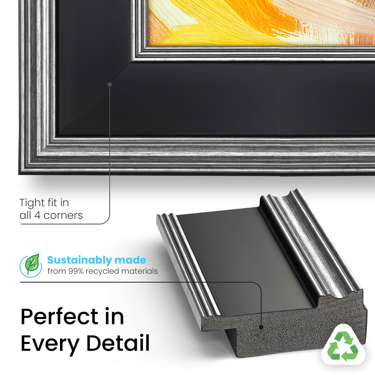 Deco TV Frames Samsung the Frame TV Antique Silver and Black