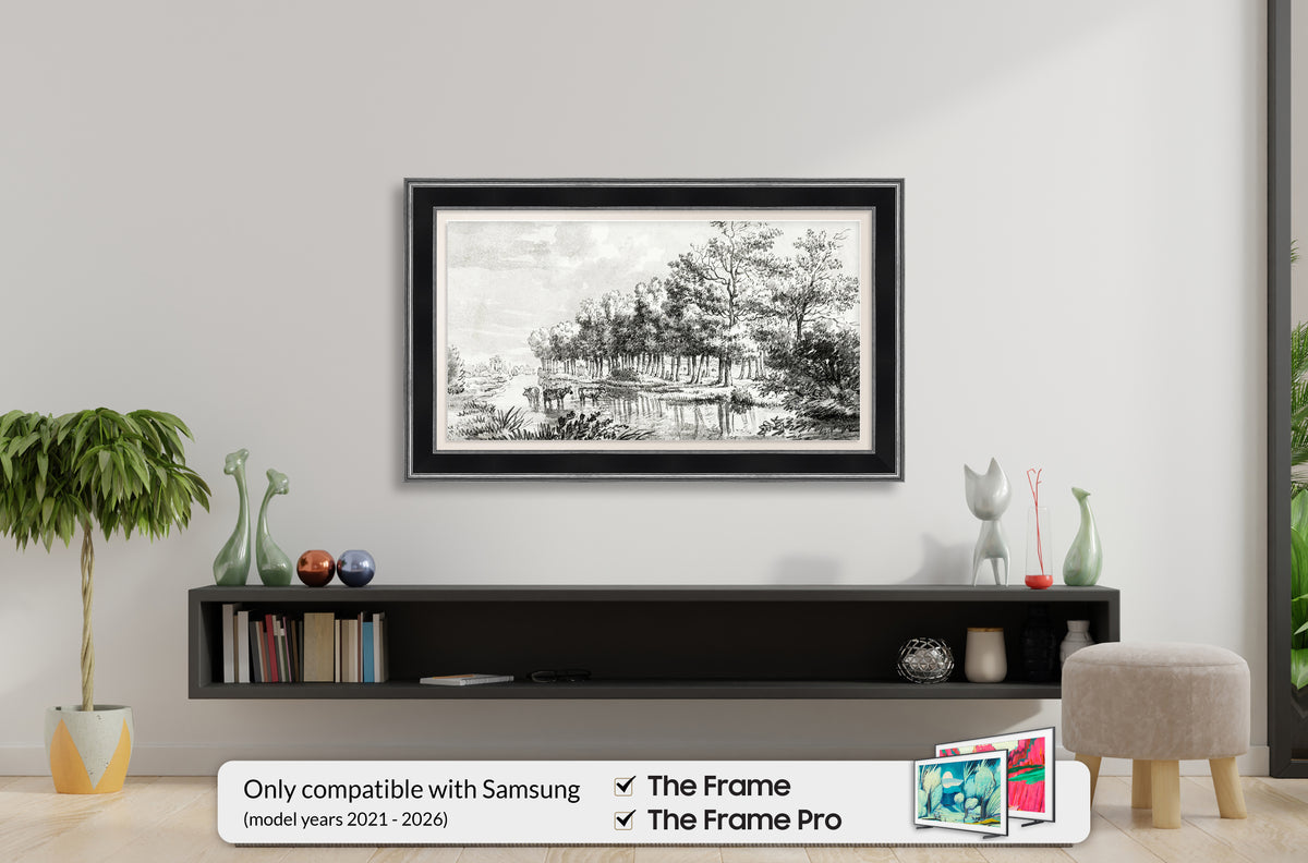 Deco TV Frames Samsung the Frame TV Antique Silver and Black