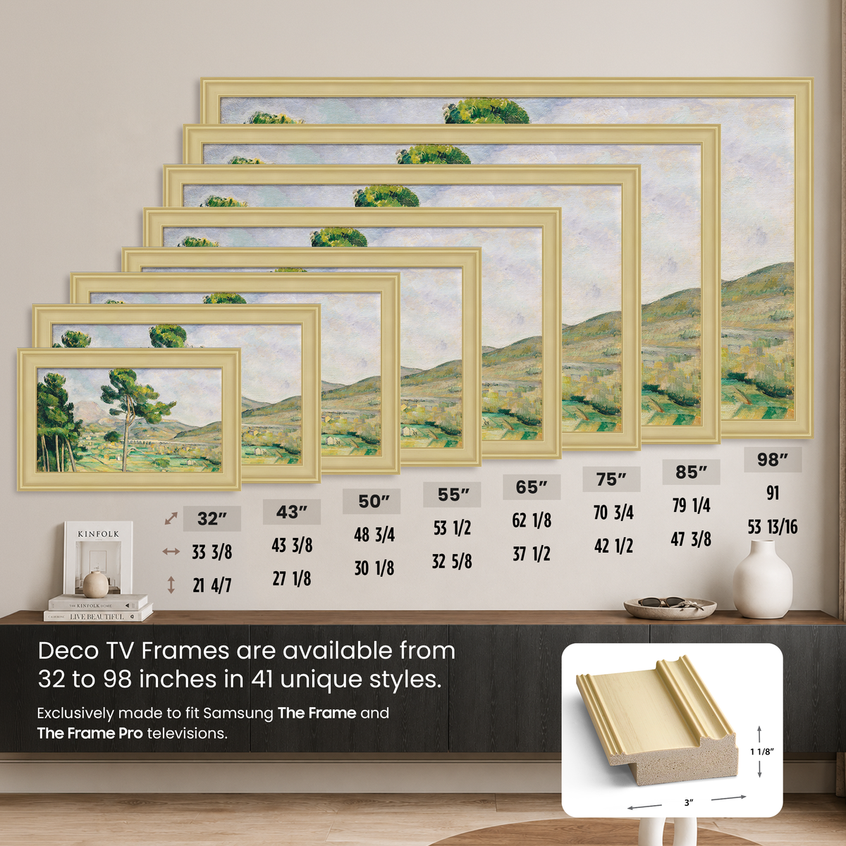 Deco TV Frames Samsung the Frame TV Antique White