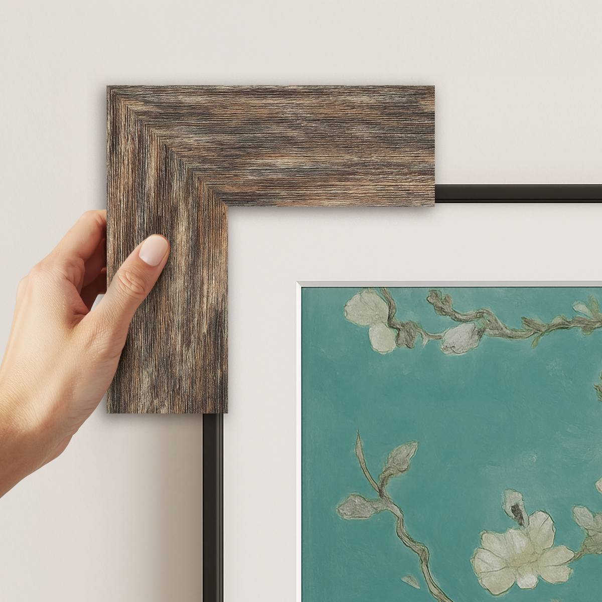 Deco TV Frames Samsung the Frame TV Distressed Barnwood