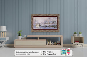 Deco TV Frames Samsung the Frame TV Distressed Barnwood