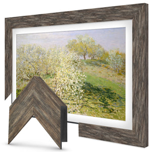 Deco TV Frames Samsung the Frame TV Distressed Barnwood