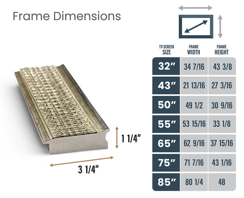 Gatsby Silver Frame for Samsung The Frame TV | Deco TV Frames