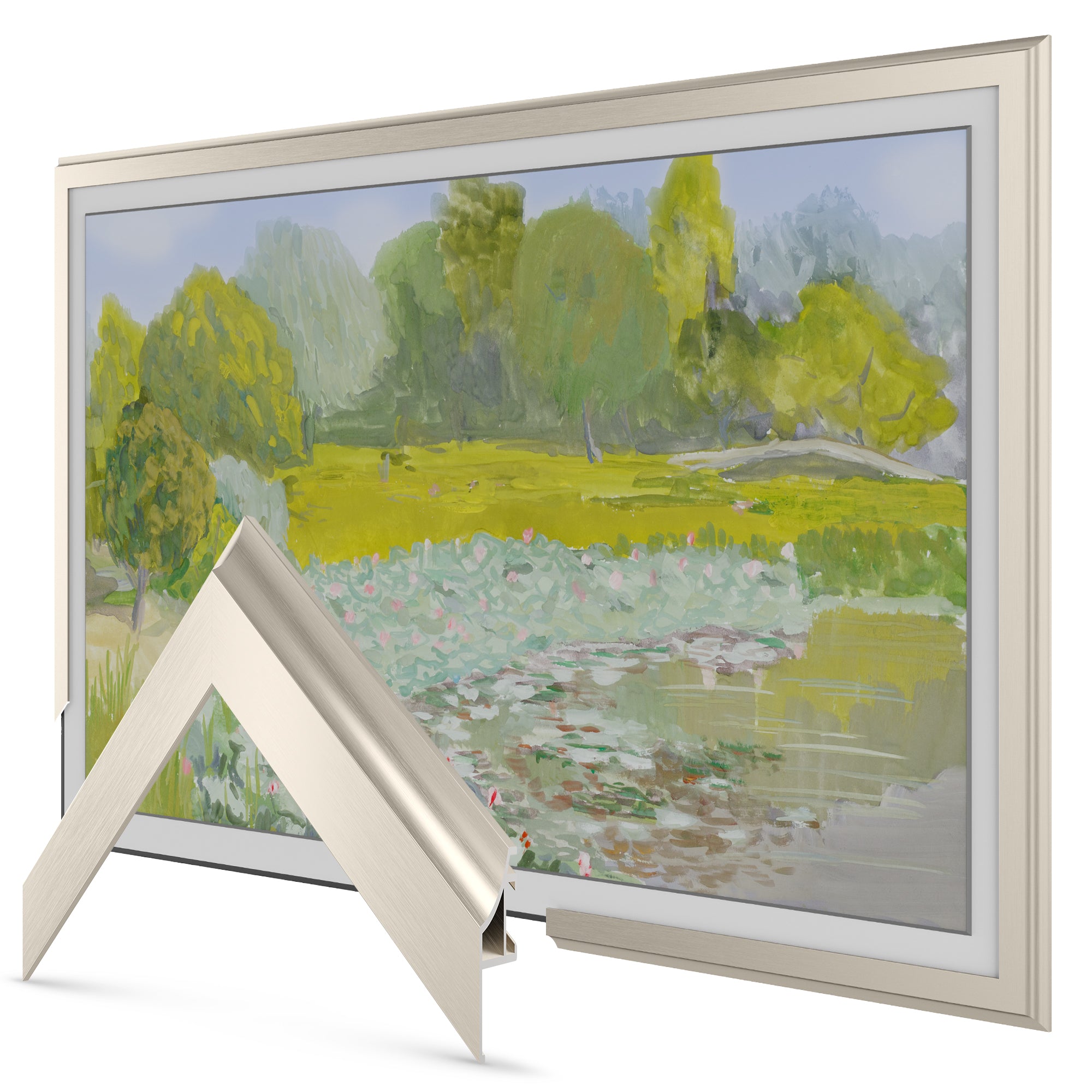 German Silver - Alloy Scoop Samsung Frame TV Bezel