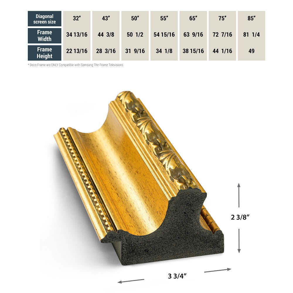 Open Box Ornate Gold Frame for Samsung The Frame TV | Deco