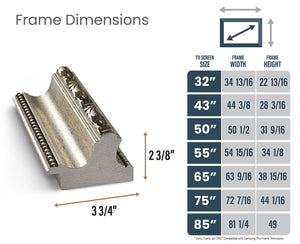 Deco TV Frames Samsung the Frame TV Ornate Silver