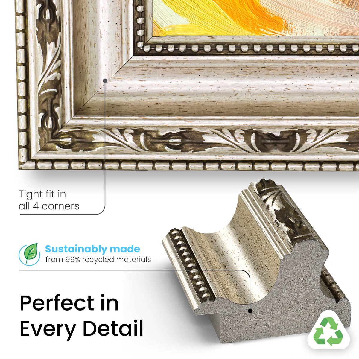 Deco TV Frames Samsung the Frame TV Ornate Silver
