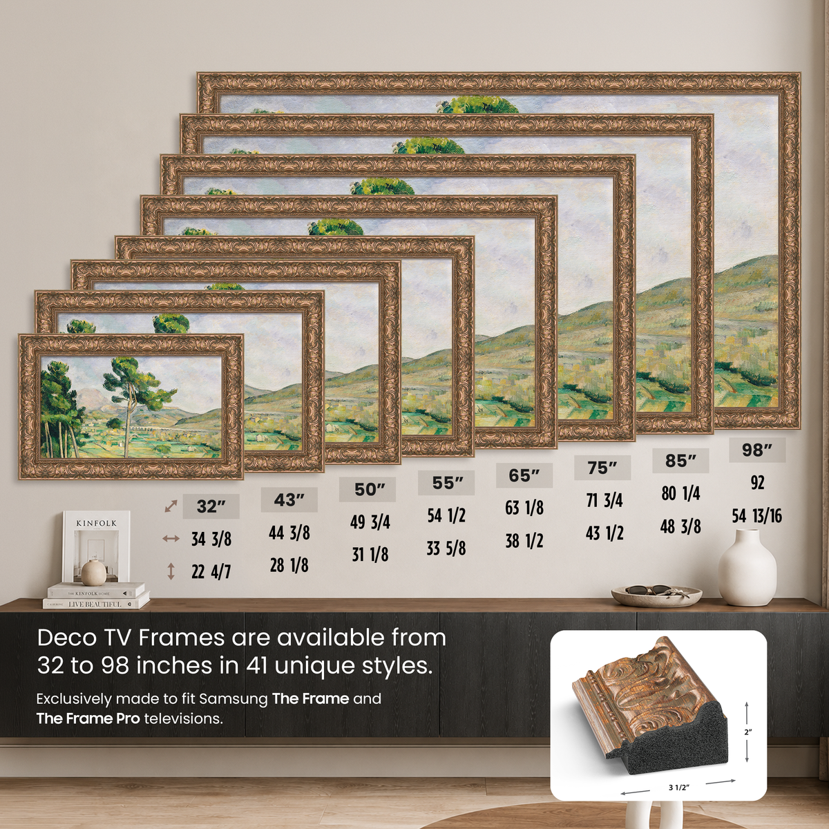 Deco TV Frames Samsung the Frame TV Tuscan Copper
