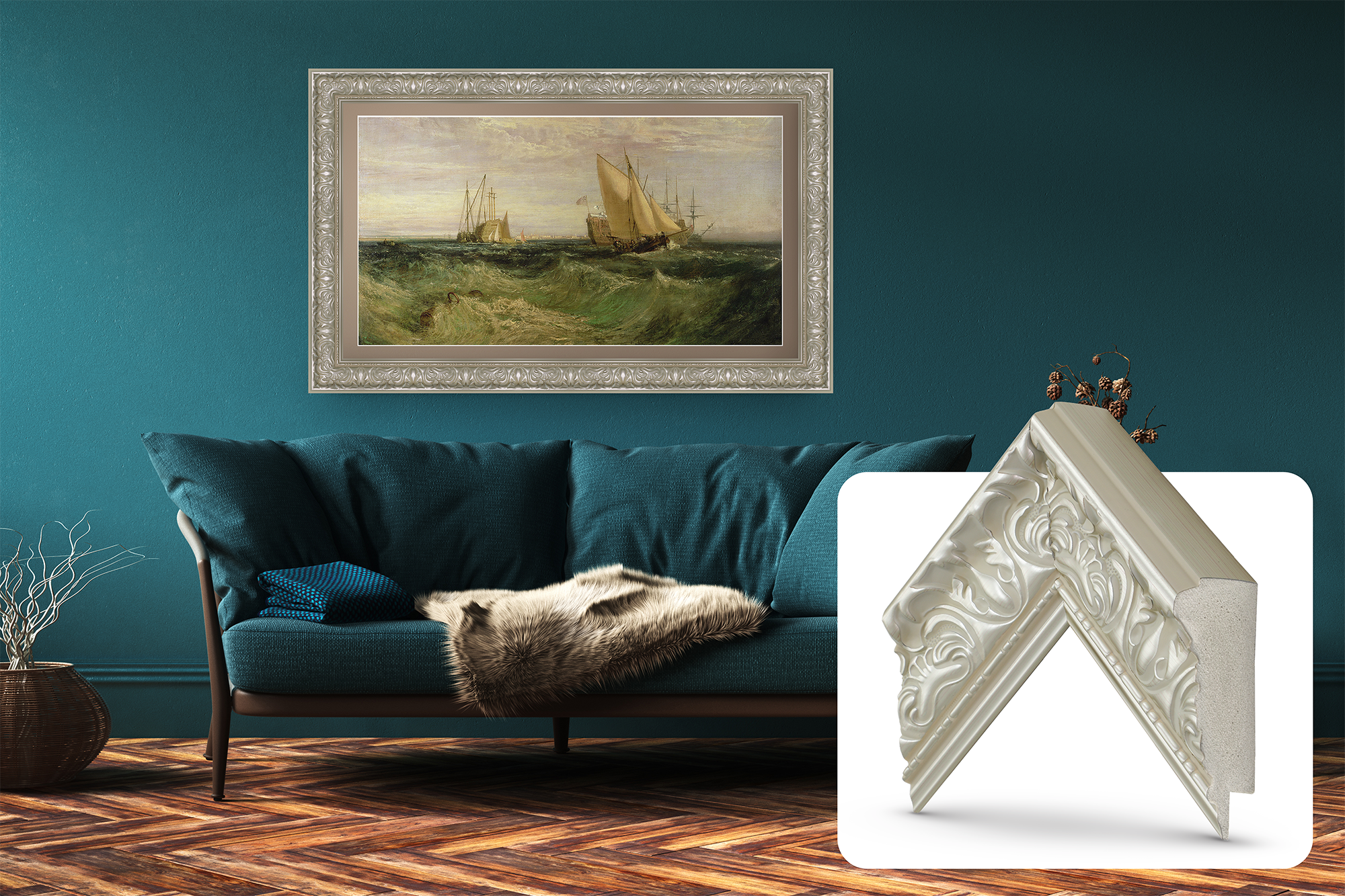 4591 Rames Open Box Tuscan Pearl Frame | TV Frame for Samsung TVs