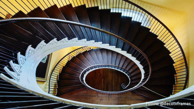 Elaborate spiral staircase, at the Nathaniel Russell House in South Carolina