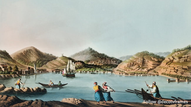 Puerto occidental de la isla de Samos desde vistas de los dominios otomanos, de Europa, de Asia y de algunas de las islas del Mediterráneo (1810)