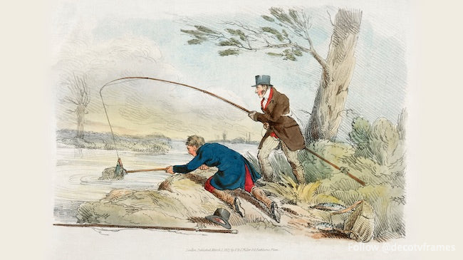 Illustration of fishing from Sporting Sketches (1817-1818)