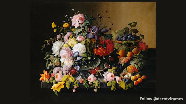 Naturaleza muerta: flores y frutas (ca. 1850-1855)