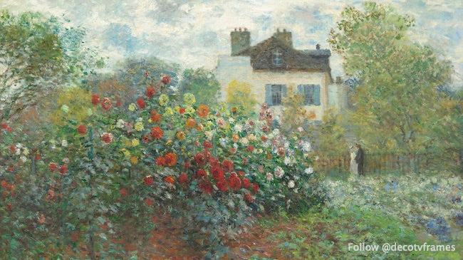 El jardín del artista en Argenteuil, Un rincón del jardín con dalias (1873) 