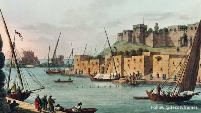 Castillo en la isla de Tortosa de Vistas en los dominios otomanos, en Europa, en Asia y en algunas islas del Mediterráneo (1810) 