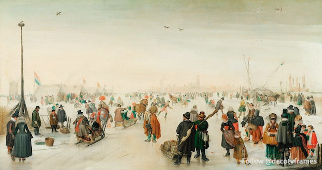 Disfrutando del hielo cerca de un pueblo (1620) 