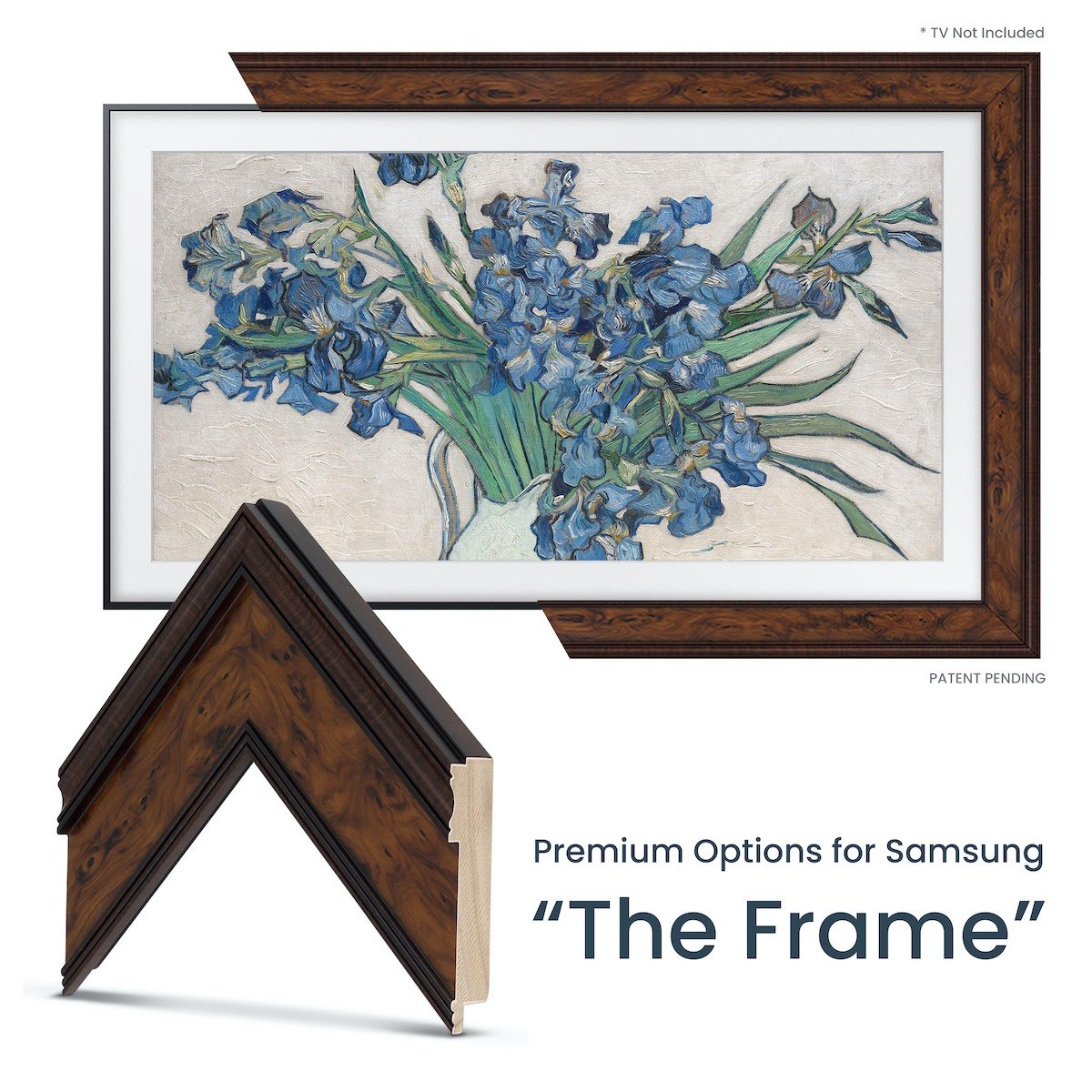 Burlwood Frame for Samsung The Frame TV | Deco TV Frames